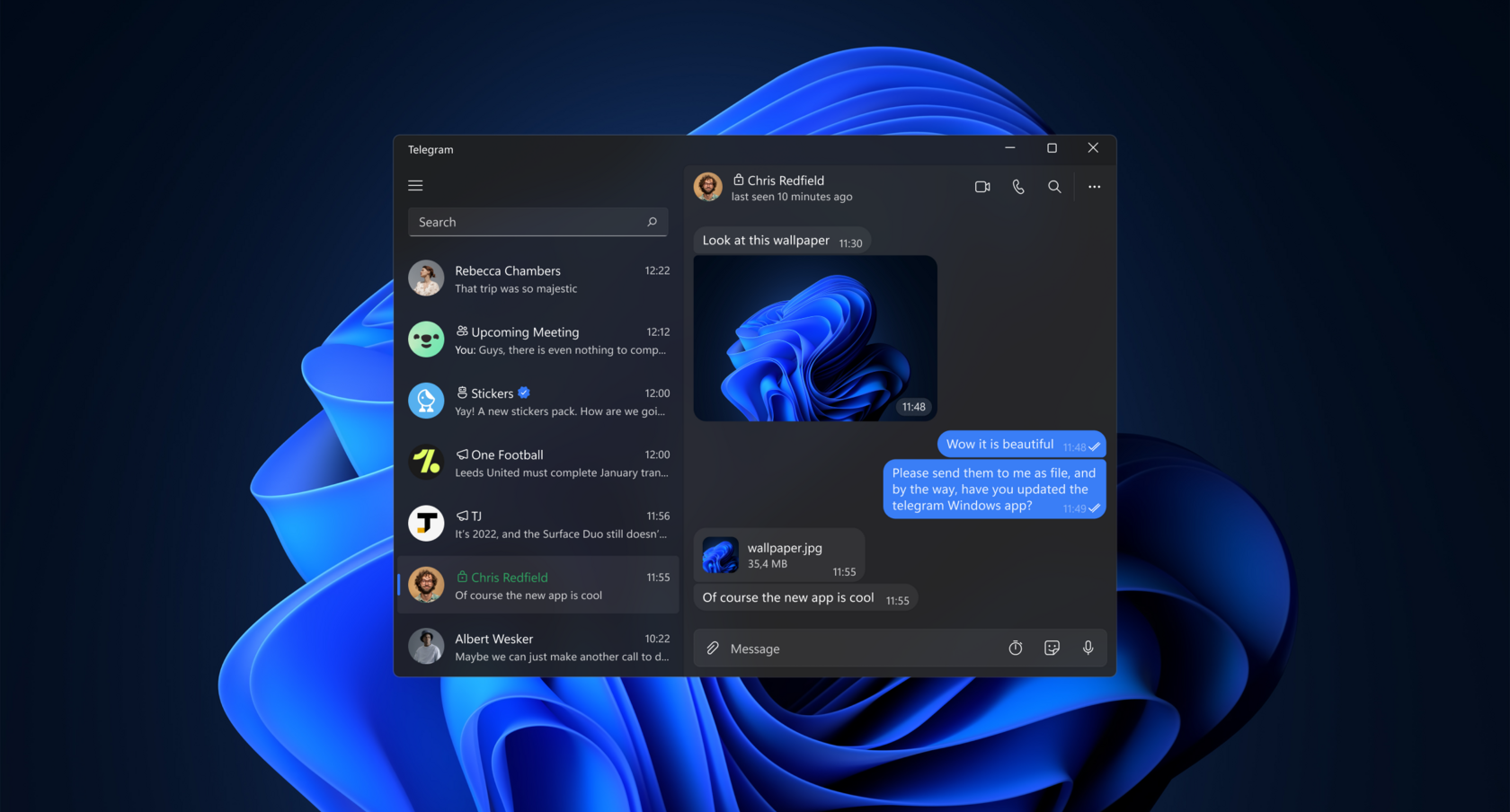 Экран Telegram для Windows