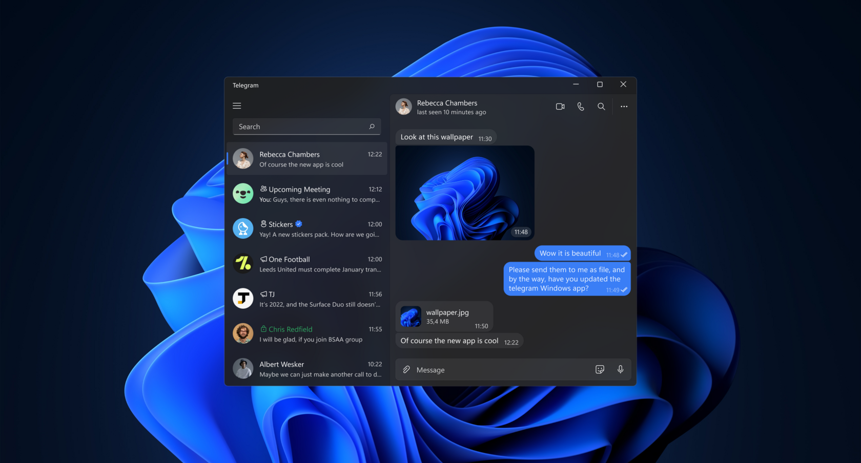 Экран Telegram для Windows