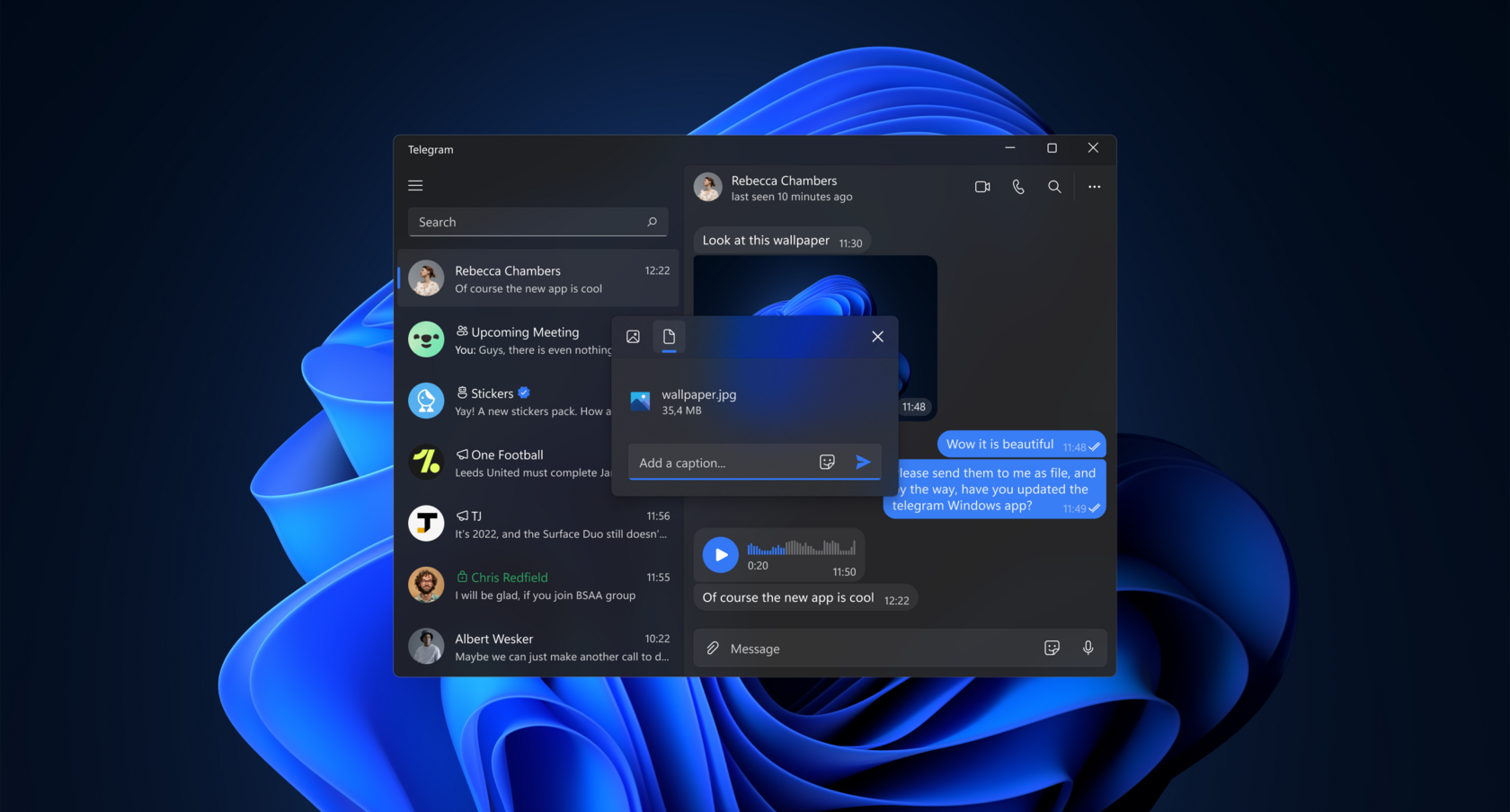 Экран Telegram для Windows