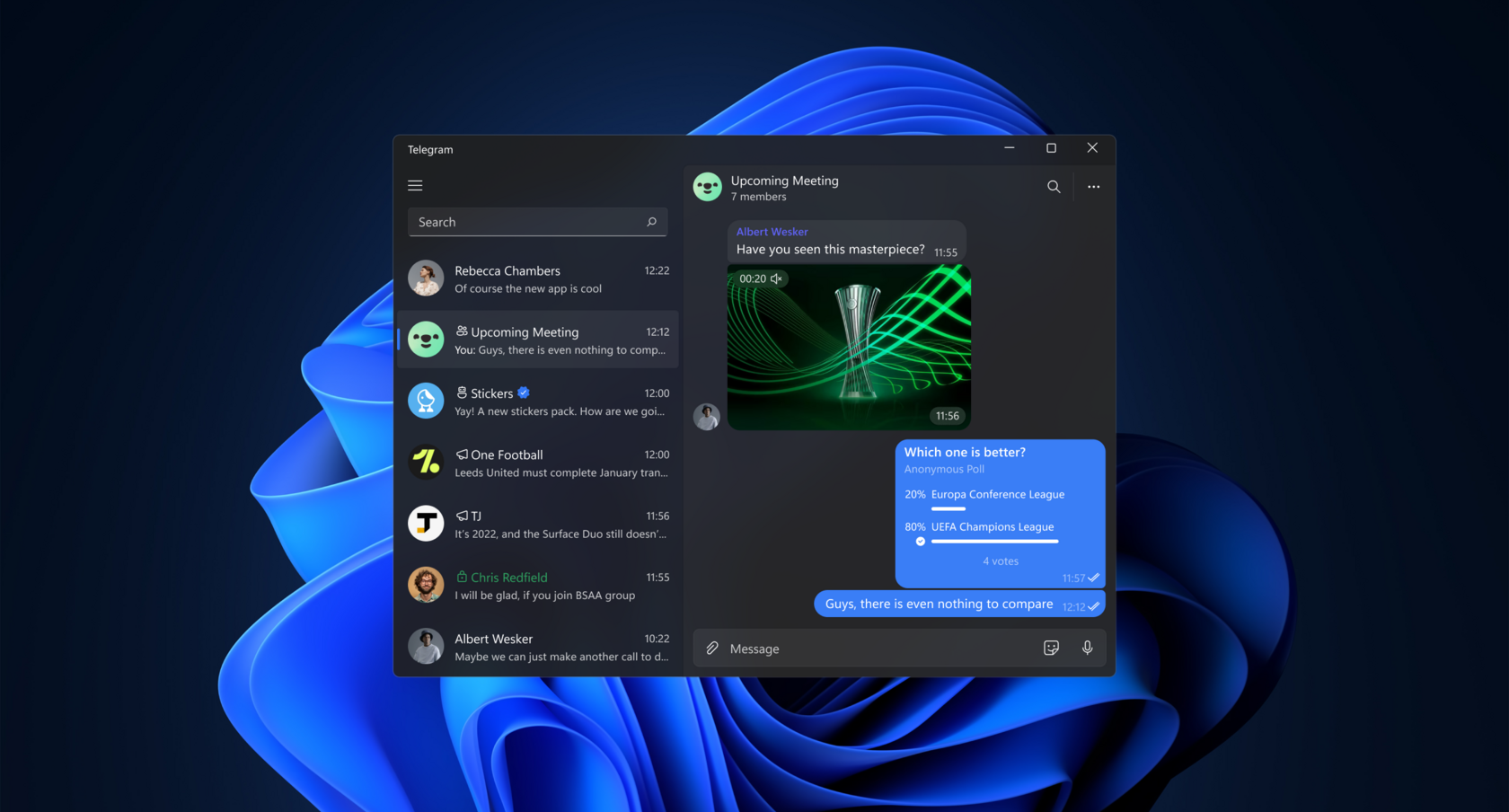 Экран Telegram для Windows
