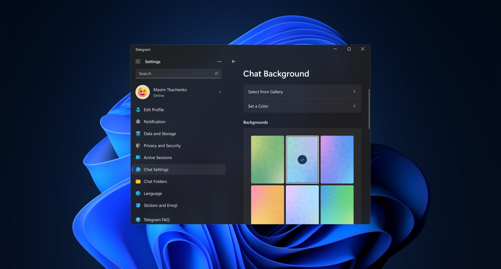 Экран Telegram для Windows
